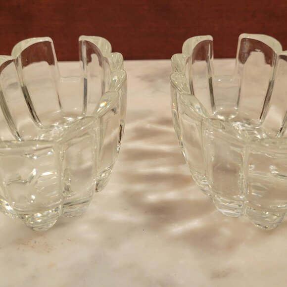 Vintage Princess House Crystal Utensil Spoon & Fork Rest Holders Set of 2 - Picture 1 of 7